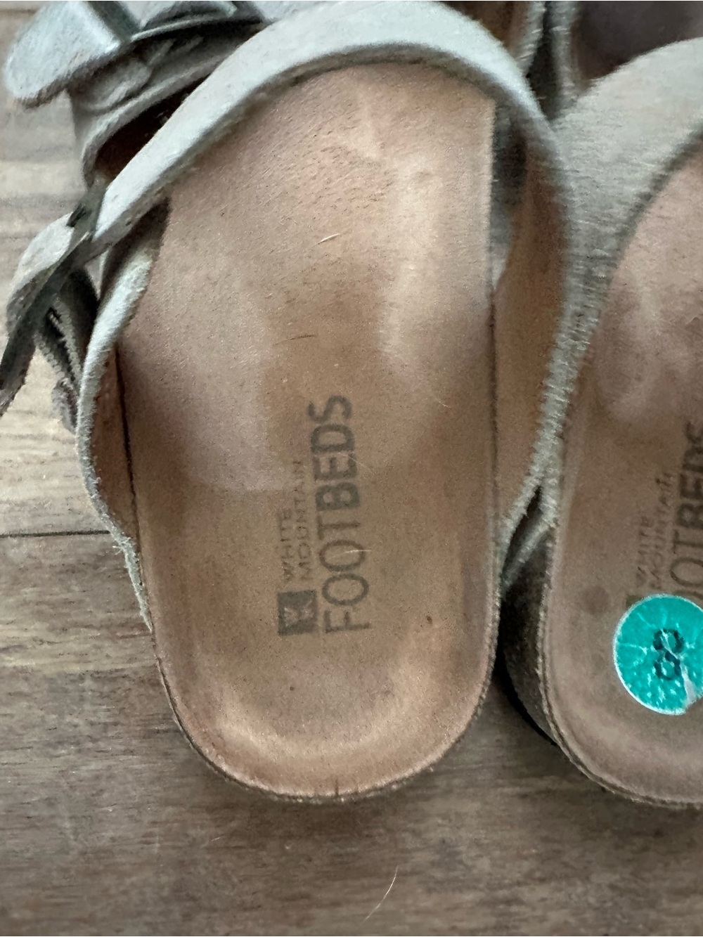 White Mountain Tan Suede Double Buckle Slide Sandals - Picture 5 of 5